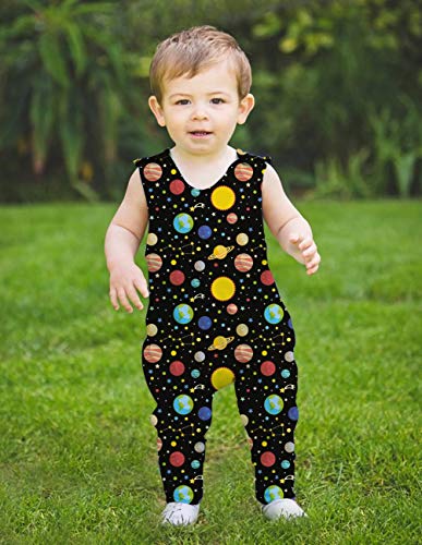Kids4ever Baby Girl Boy Romper Sleeveless Jumpsuit Planet Onesies Infant Clothes 6-12 Months