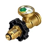 MYSWEETY [Upgraded Version] Propane Gas Guage Meter, Tank Leak Detector POL Convents Universal for QCC1/Type1 Propane Tank Cylinders Gas Pressure Meter-100% Solid Brass Heavy-Duty