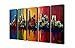 Ode-Rin - 100% Hand Painted Oil Painting on Canvas Energetic Colorful City Shadow Wood Framed and Stretched 5 Pieces Wall Art Painting for Living Room Home Decor, Ready to Hang - (10
