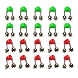 Aoyoho 30Pcs Fishing Rod Alarm Dual Alert Bells Fishing Bells Ring Bite Alarm Fishing Accessory on Fishing Rod Green and Red