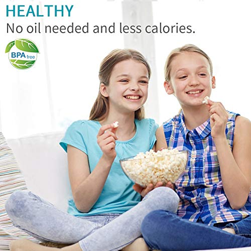 1200W Fast Hot Air Popcorn Popper With Top Cover, Electric Popcorn Maker Machine, Healthy & Delicious Snack For Family Gathering, Easy To Clean, ETL Certified, Safe