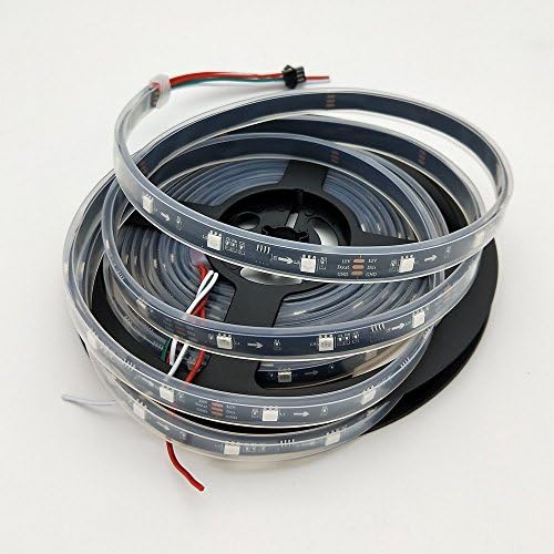 HAMRVL 16.4ft 150 LEDs 12V WS2811 Magic Dream Color RGB Addressable LED Flexible Strip Light waterproof for TV Backlight Outdoor Advertising Signs IP67 Black PCB (30LED IP67)