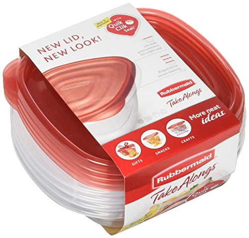 Rubbermaid TakeAlongs 2.9 Cup Sandwich Food Storage Container, 4 Pack