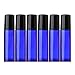 Roll on Glass Bottles 1/3 oz. Aguder 10ml Empty Roller Bottle with Metal Ball for Aromatherapy, Essential Oils, Carrier Oil, Perfumes & Lip Balms Set of 6 by Aguder