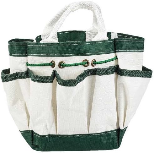 Canvas Garden Tote with 7 Pockets White 9 in. X 6 in. : ( Pack of 1 Pc ) (GT12) by PPI
