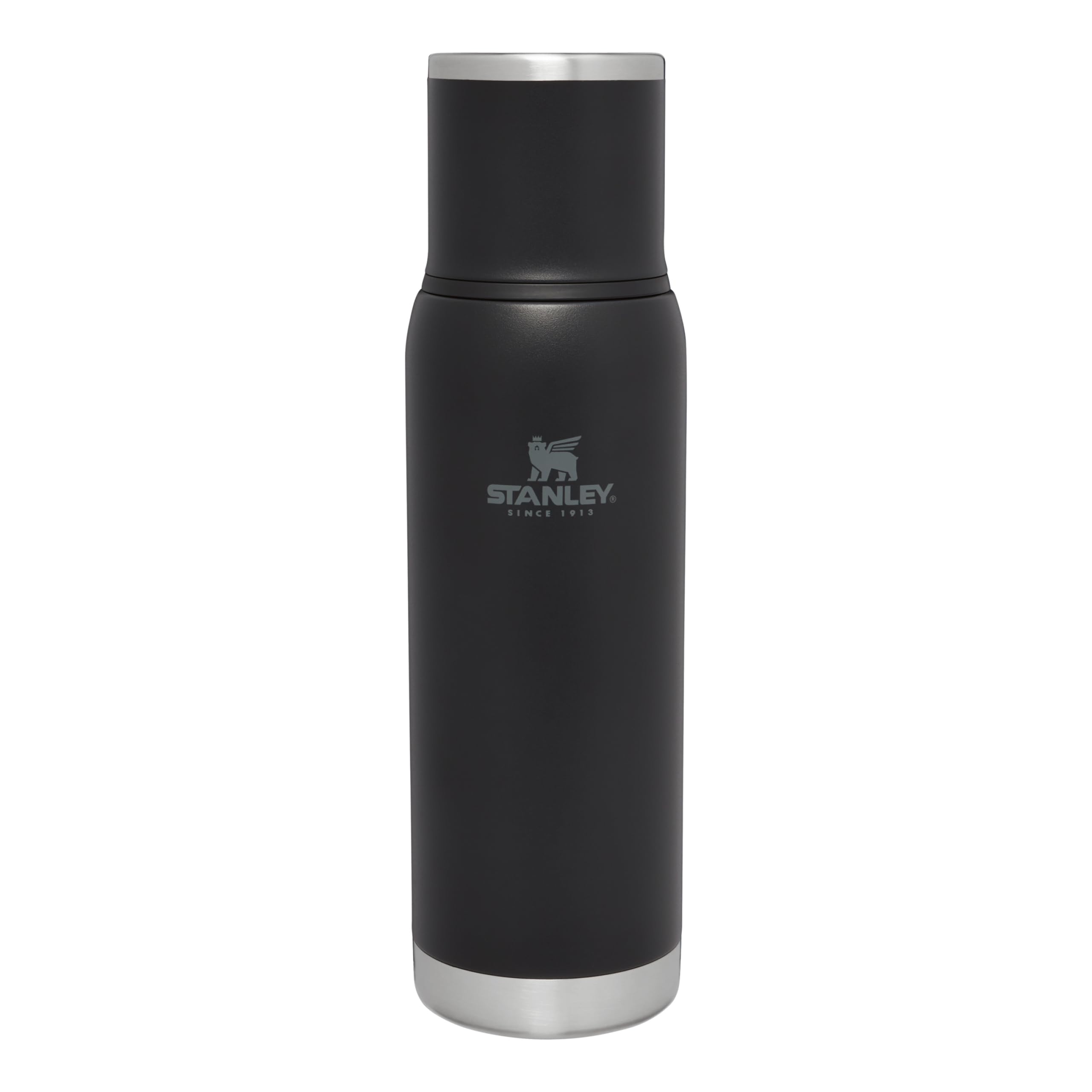 Stanley 1913 Adventure to-Go Thermal Flask 0.75L - 20 Hours Hot - 25 Hours Cold - Leakproof - Insulated Lid - BPA-Free Insulated Bottle - Dishwasher Safe - Coffee Flask - Black