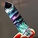 Tuscom Natural Hexagonal Healing Crystal Quartz,Natural Fluorite Crystal Bar,Eliminate The Negative Energy Wand Stone (6.1-6.4cm)