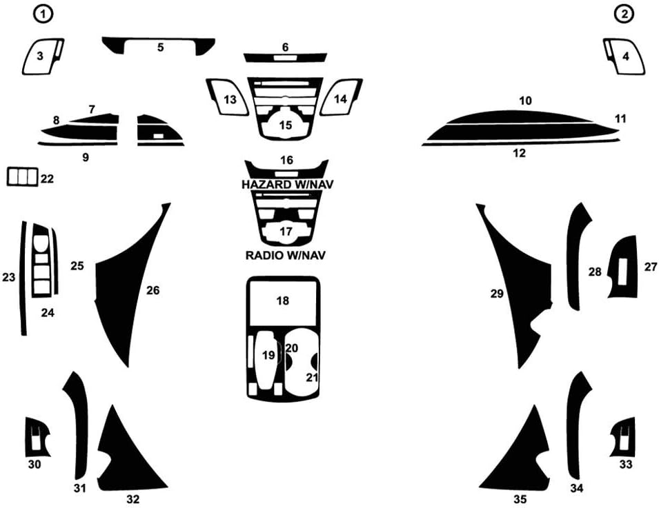 Rvinyl Rdash Dash Kit Decal Trim for Acura RDX 2013-2015 - Wood Grain (Mahogany)