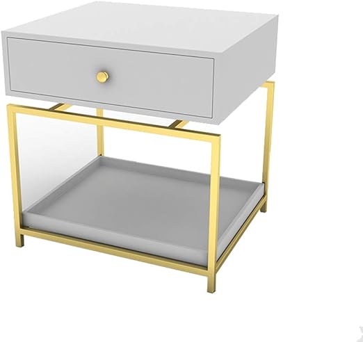 Amazon Com Bjl Bedside Table Bedside Table Nightstand Drawer Locker Fashion Iron Art Bedside Cabinets Nordic Bedroom Simple Drawers Cabinet Oyo Color White Kitchen Dining