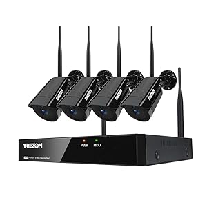 [1080P NVR] Security Camera System Wireless,Tmezon 8CH 1080P Wireless Security Camera System, 4pcs 1080P(2.0 Megapixel) Indoor&Outdoor Wireless Security Cameras,NO Hard Drive,Plug&Play,NO Monthly Fee
