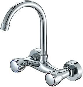 ZCYJL Grifo cocina Grifo de pared de cobre completo, fregadero caliente