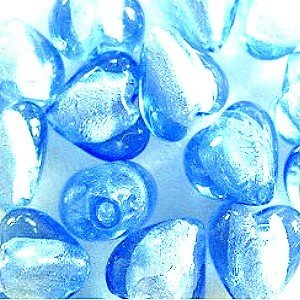 10 Stück 12 mm Silber Folie Herz Glasperlen – Aqua – A4119.