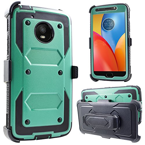 Value Pack Cables + for 5" Motorola MOTO E4 motoe4 case Phone Case 360° Cover Screen Protector Clip Holster Kick Stand Armor Shock Bumper (Teal) - Thumbnail 3