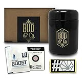 Buddy Dry Herb Half Oz Container Jar w/Humidity Preservation Pack (250 mL) Smell Proof, Airtight Lid | Heavy-Duty, UV-Resistant Glass | Keeps Coffee Grounds, Tea Leaves, Spices Fresh