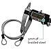 Lumintrail 4 Foot 3mm (1/8th Inch) Braided Steel Coated Security Cable Luggage Lock Safety Cable Wire Double Loop (2 Pack)