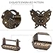 Antique Character Combination Locks with Key & Latch Hasp Set, Vintage Jewelry Gift Box Decorative Padlock Lock Hardware Latch Set for Wood Box, Password Lock
