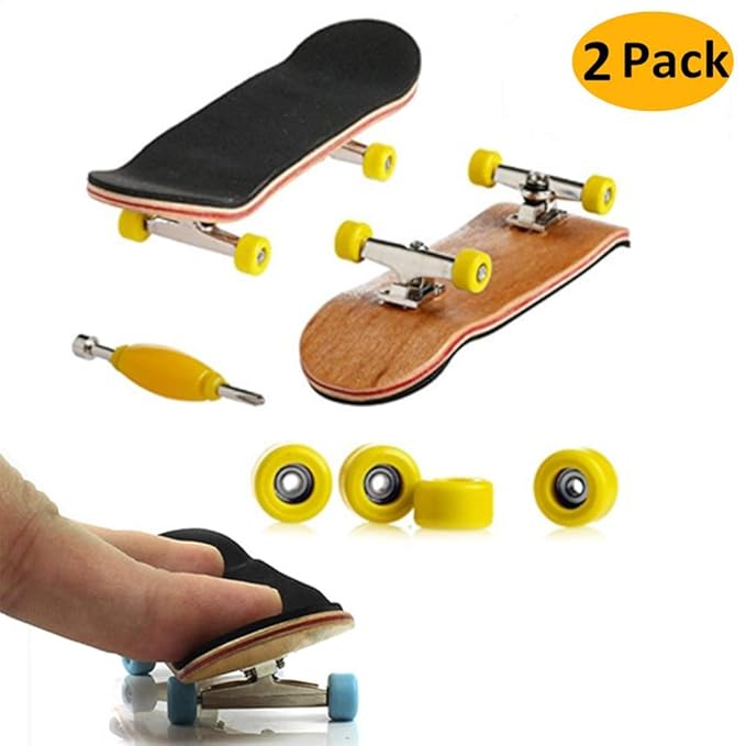 title=AumoToo Mini Tastiera, 2 Pacchi Finger Skateboard Professionale Acero di Legno