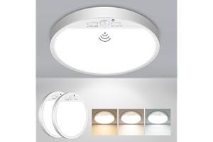 Slochi 2Pack Motion Sensor Ceiling Light Wired, 3000K/4000K/6500K Motion Sensor Light Indoor, 15W 1500LM 7 In Closet Lights Motion Sensored with Timer, Flush Mount Light for Hallway Wall Pantry, White