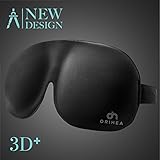 OriHea Eye Mask for Sleeping, Large Sleep Mask Men Women, Block out Light Eye Cover, Soft 3D Adjust Strap No Pressure Blindfold Comfort Black