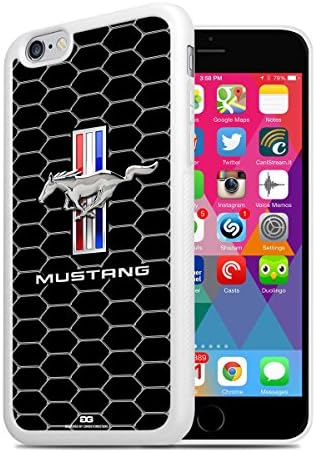 Ford Mustang Tri-Bar Logo iPhone 6 White TPU Rubber Cell Phone Case