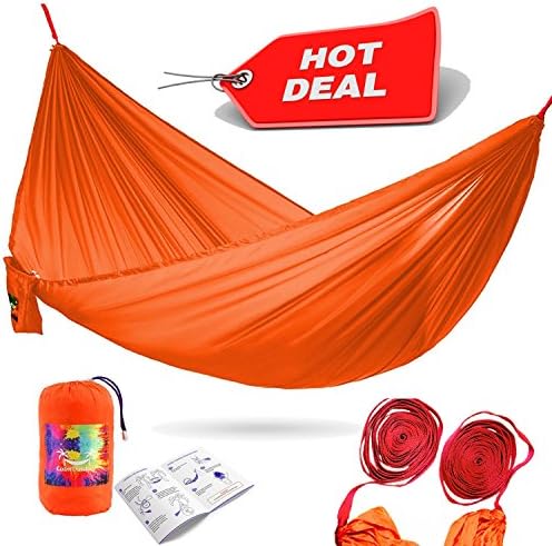 Calm Outdoor Portable Camping Hammock with 33 ft. EXTRA-long Straps + UNIQUE COCOON TECHNOLOGY, Ultra Compact &amp; Lightweight - just 1 lb, Easy Installation
