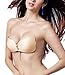 LISWIC Women's Ultralite Backless Strapless Silicone Push-Up Deep V-shaped Bra