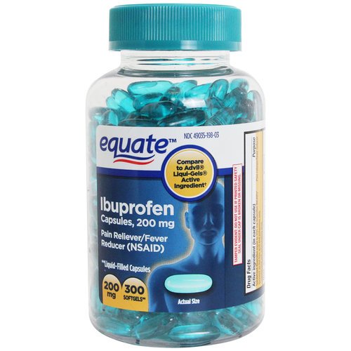 Equate - Ibuprofen Softgels 200 mg, 300 Liquid Filled Capsules (Compare to Advil)