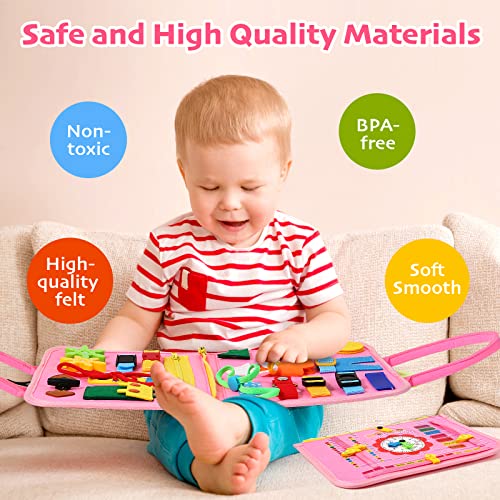 Hooku Busy Board for 1 Year Old, Montessori Toys for 2 Year Old, Baby