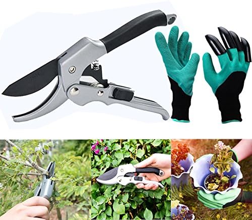 YTH 8" Professional SK-5 Steel Blade Sharp Anvil Pruning Shears (GPPS-1001),Less effort.