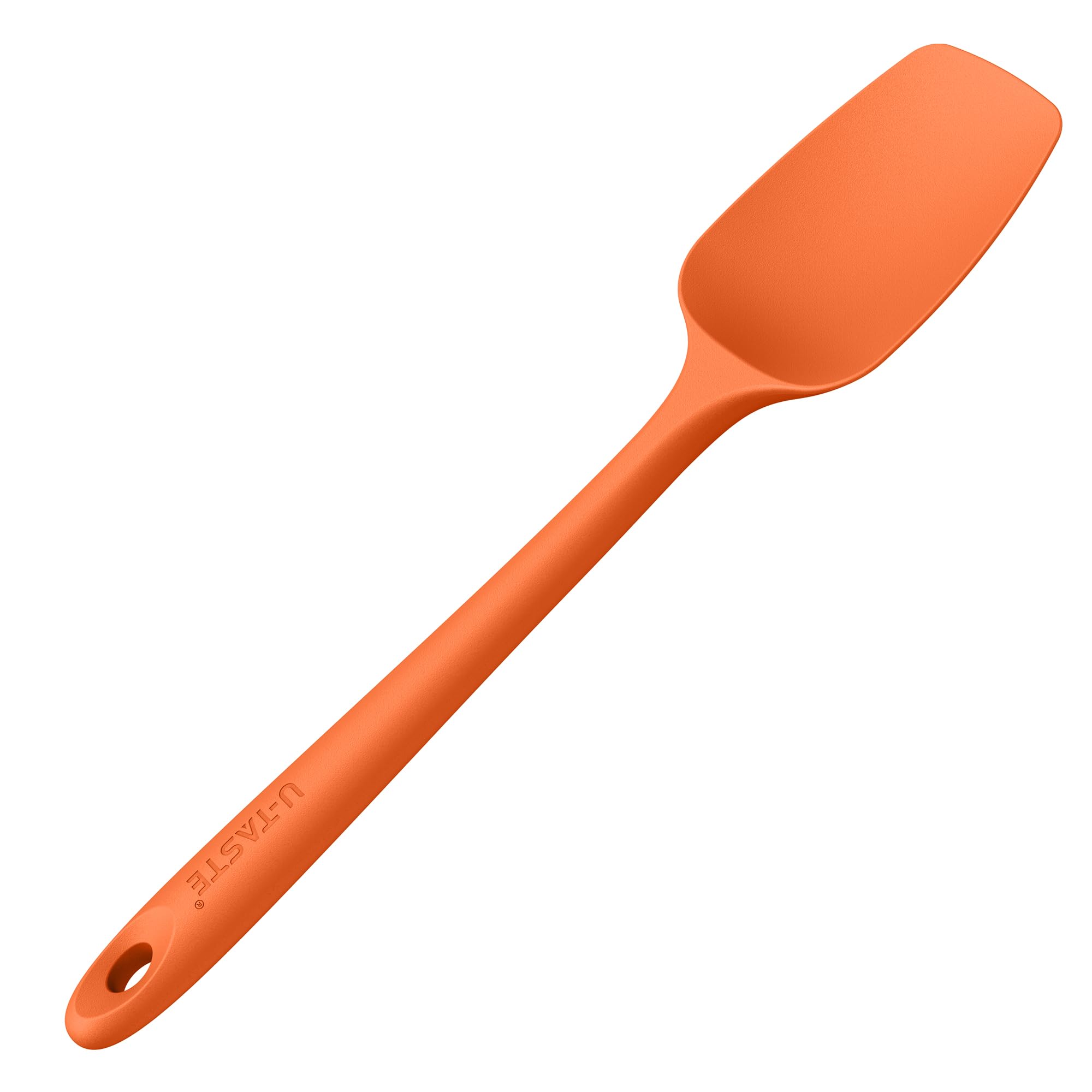 U-Taste Silicone Spoon Spatula: 250℃ Heat Resistant Flexible Seamless Rubber Spatula, Baking Cooking Silicon Kitchen Utensil for Nonstick Cookware Mixing Stirring Scraping (29cm, Orange)