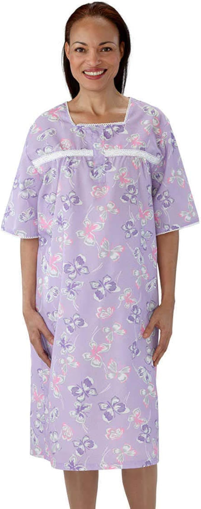 Silverts Disabled Elderly Needs Pretty Summer Hospital Nightgown Wrap