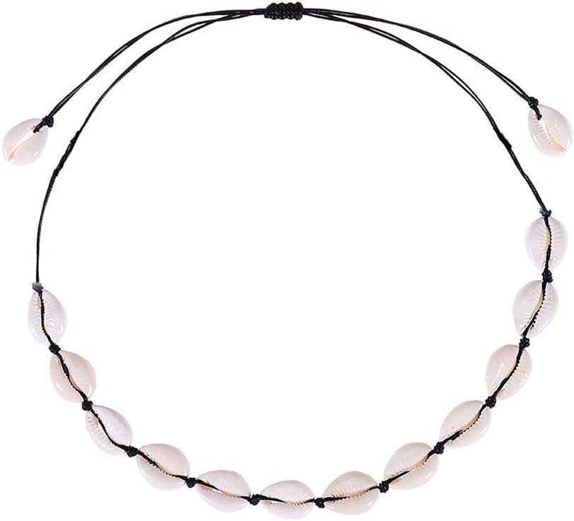 Natural Shell Choker Necklace Bead Pearl Adjustable Conch Handmade Hawaii Beach Seashell Necklace Jewelry for Women Girls