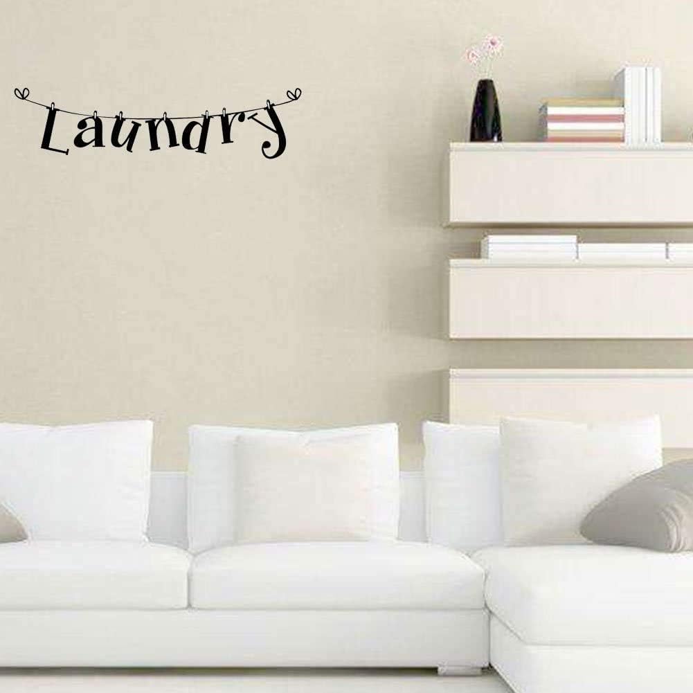 Yosoo Laundry Room Quote Wall Sticker Removable Wall Decals DIY Vinyl Art Mural Home Wall Decoration, Black - Image 4