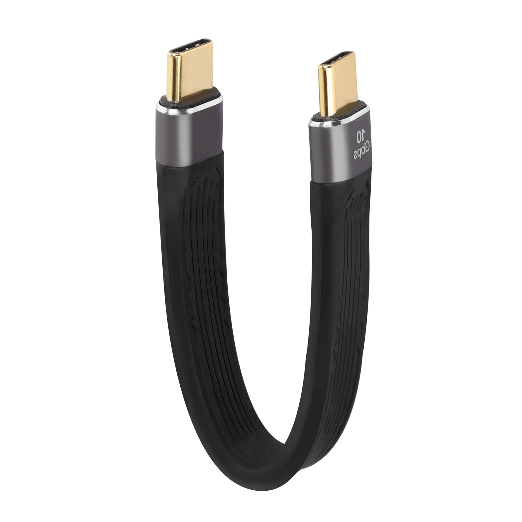 QIANRENON 10Gbps USB C Short Cable USB C Male to Male Charging Data Cable 100W Type C Male to Male Short Cable, for Phone Power Bank, 13cm/5.1in