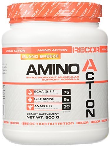 Reaction Nutrition Recor Amino Action Intra-Workout Muscular Support Formula, Island Breeze, 500 Gram by Reaction Nutrition