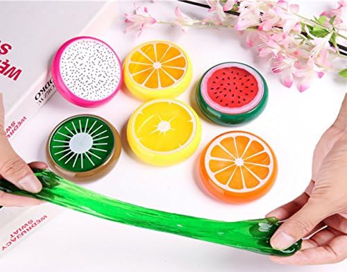 6 Pack Magic Crystal Slime Putty Toy Soft Fruit Slime