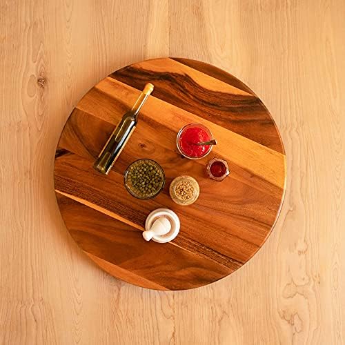 Villa Acacia Large Lazy Susan 22 Solid Wood Turntable For Table Cabinet And Kitchen Amazon Com Au Kitchen Dining