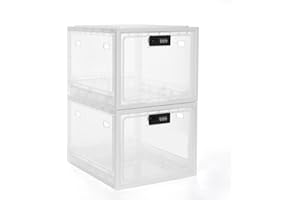 GLOQESEN 2 Pack Lock Box, Lockable Storage Box for Food/Snack/Medicines/Phone，Lock Boxes with Code for Personal Items, Childproof First AID Locked Cabinet