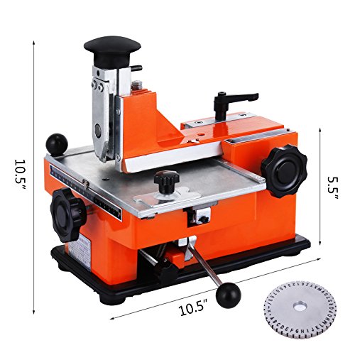 Superland Semi-Automatic Sheet Embosser Nameplate Metal Stamping Printer Mark Machine with 4mm Aluminum Plate Metal Tag Plate Dog Tag Printer (Semi-Auto)