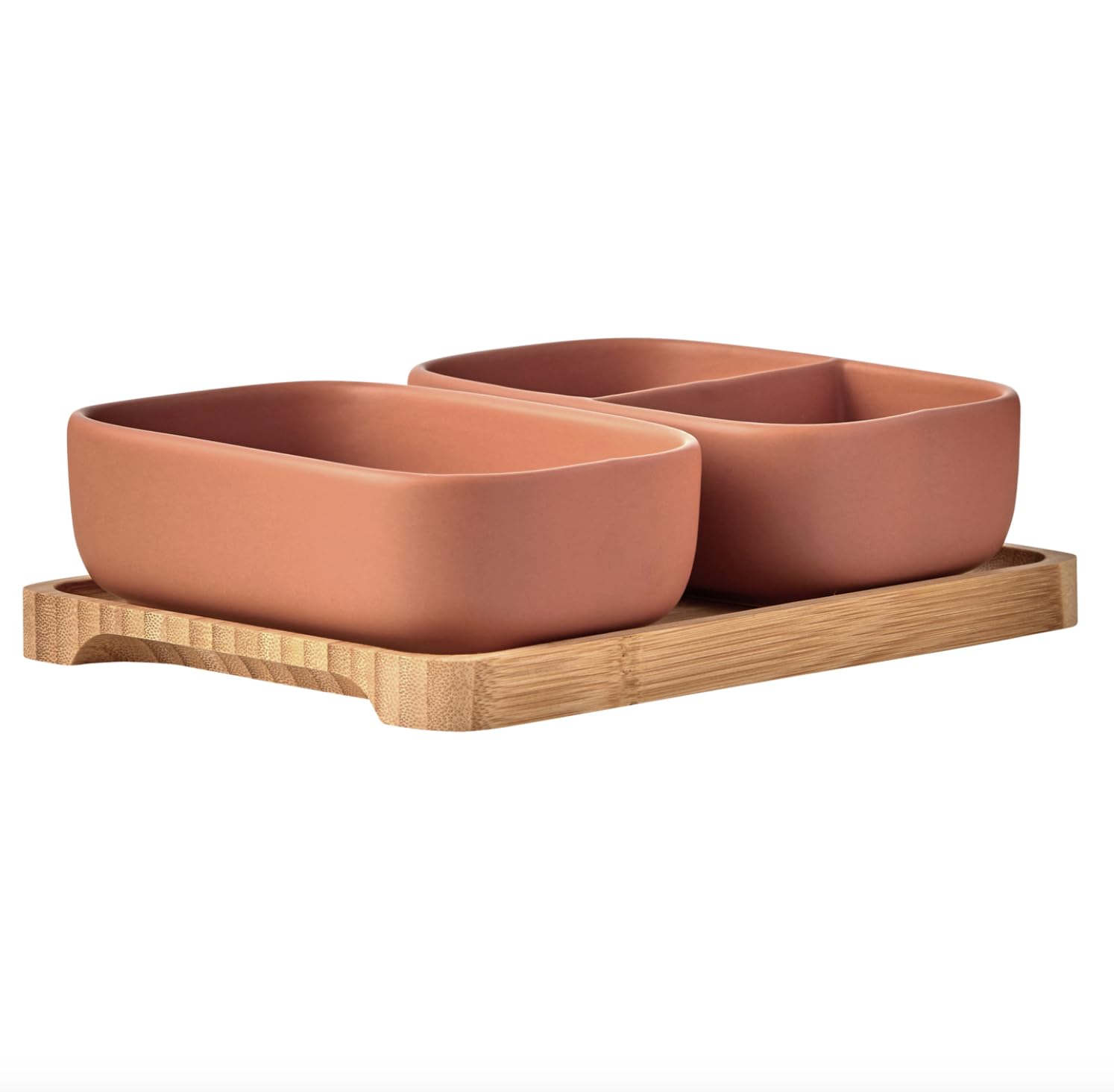 BIA International -Set of 2 Share Rectangular Bowls Terracotta - Elegant Terracotta Serving Bowls