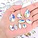 Hicarer 108 Pieces AB Clear Gems Acrylic Sew On Rhinestones Faceted Flatback Crystal Buttons for Clothing Dress Decorations