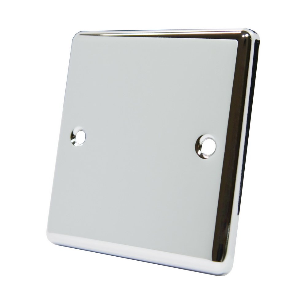 AET CPC1GBP Polished Chrome Classical Single Electrical Blanking Plate 1-Gang, Silver