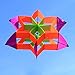 Besra Huge Lotus Flower Kite Colorful Besra Signle Line Nylon 3D Box Kite with Flying Tools (41inch Hexagon Color Random)