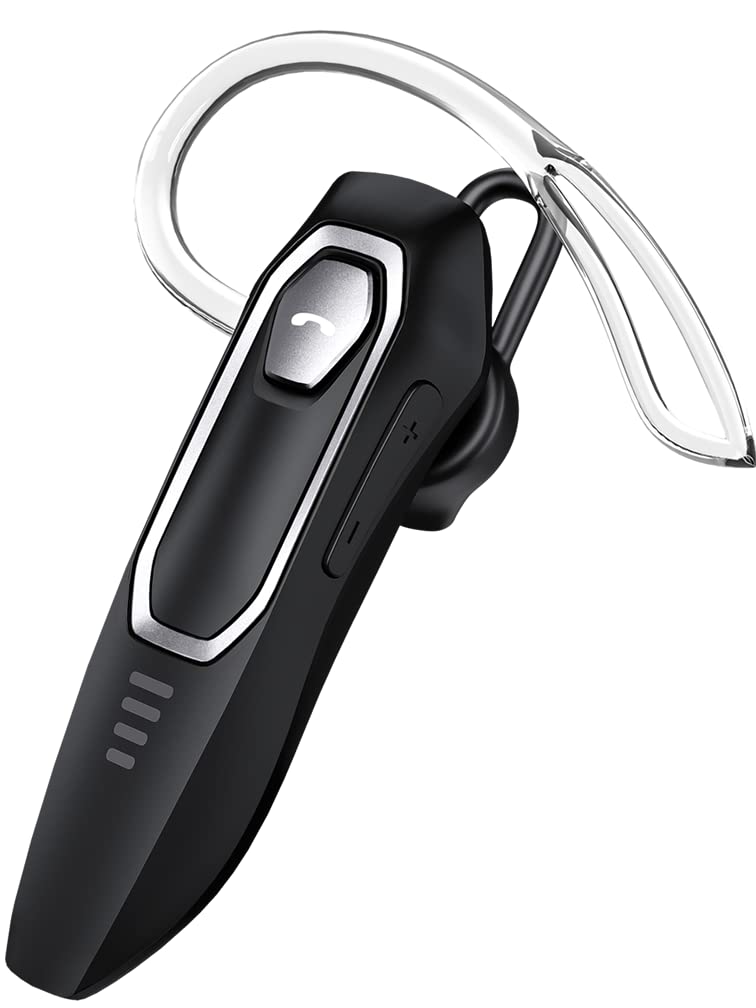 BEVCEFCC Wireless Bluetooth Earpiece - 30H Talking Time, Noise Canceling Hands Free Headset for Cell Phone - Single Ear Bluetooth Headset with Microphone for Driving (Black)