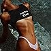 Staron Women Tank Tops Funny No Bra Club Slim Vest Short Tees Bra Blouse Crop Tops (L, Black)