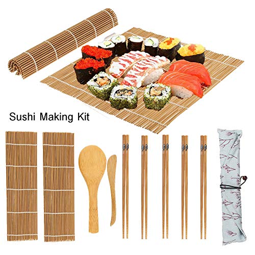 LudoPam Sushi Making Kit, Bamboo Sushi Mats and Utensils