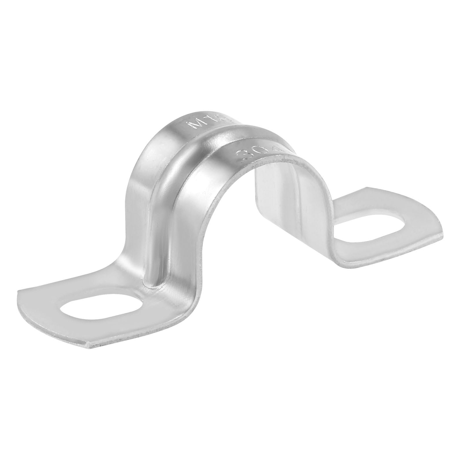 sourcing map 20mm(0.8") Rigid Pipe Strap, 2 Holes Tube Straps 304 Stainless Steel Tension Tube Clamp 2pcs