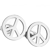 TEAMER Peace Sign Symbol Stud Earrings Stainless Steel Geometric Peace Symbol Stud Earrings Hippie Jewelry For Women