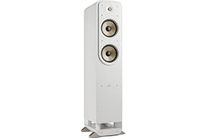 POLK AUDIO Polk Signature Elite ES55 Tower Speaker - Hi-Res Audio Certified, Dolby Atmos & DTS:X Compatible, 1" Tweeter & (2) 6.5" Woofers, Polk Power Port Technology for Effortless Bass, Elegant White-Washed