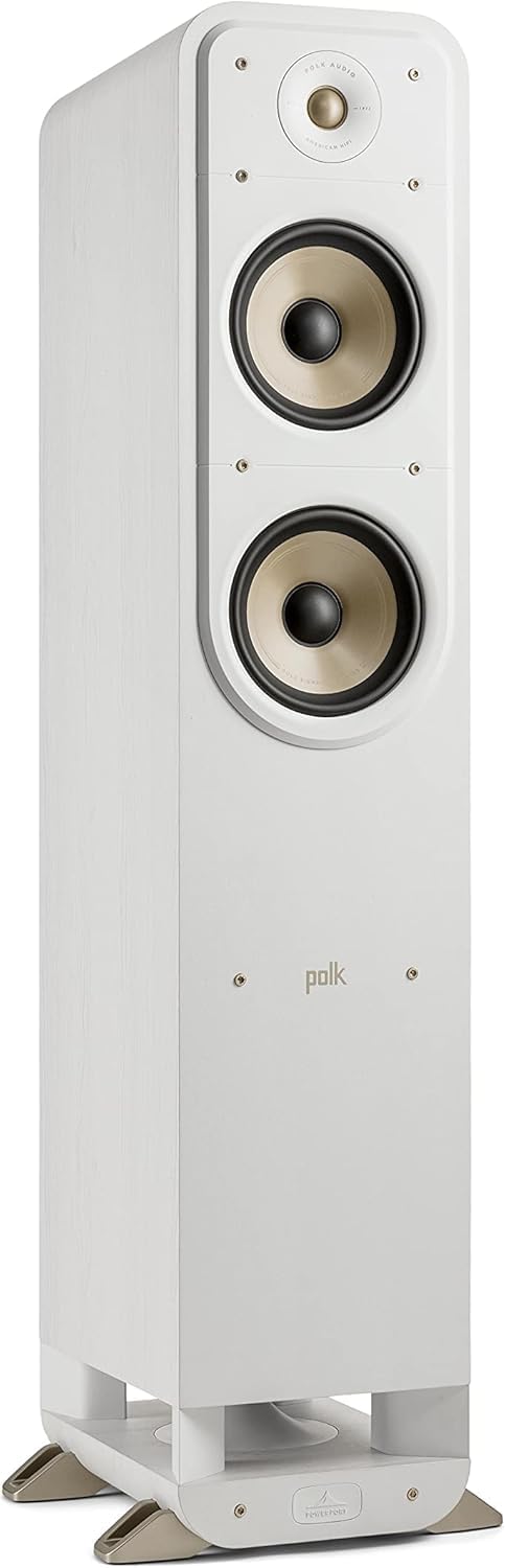 Photo 1 of Polk Signature Elite ES55 Tower Speaker - Hi-Res Audio Certified, Dolby Atmos & DTS:X Compatible, 1" Tweeter & (2) 6.5" Woofers, Polk Power Port Technology for Effortless Bass, Elegant White-Washed